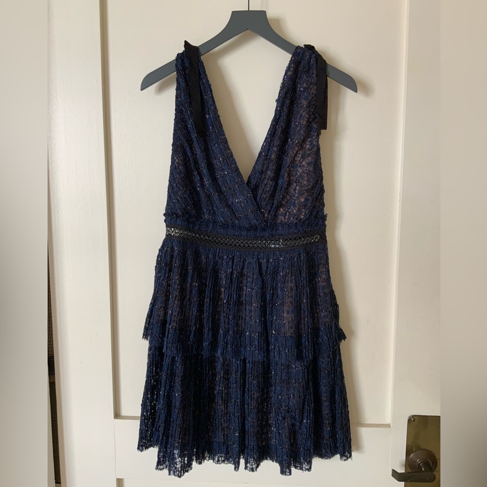 Self Portrait V-Neck Mini Dress